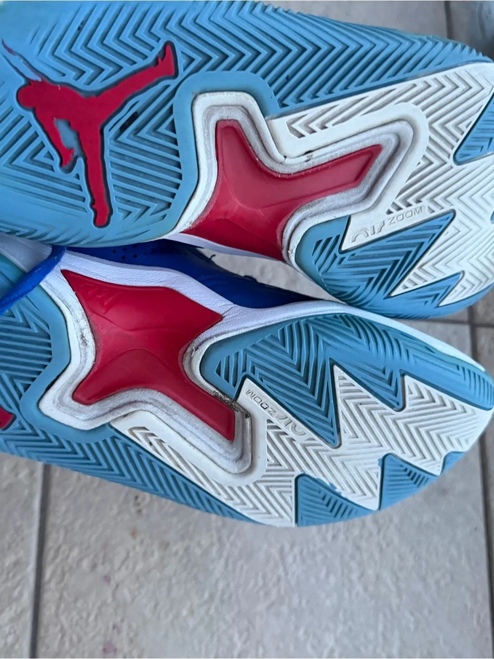 Jordan Blue and Light Blue Basketball Sneakers